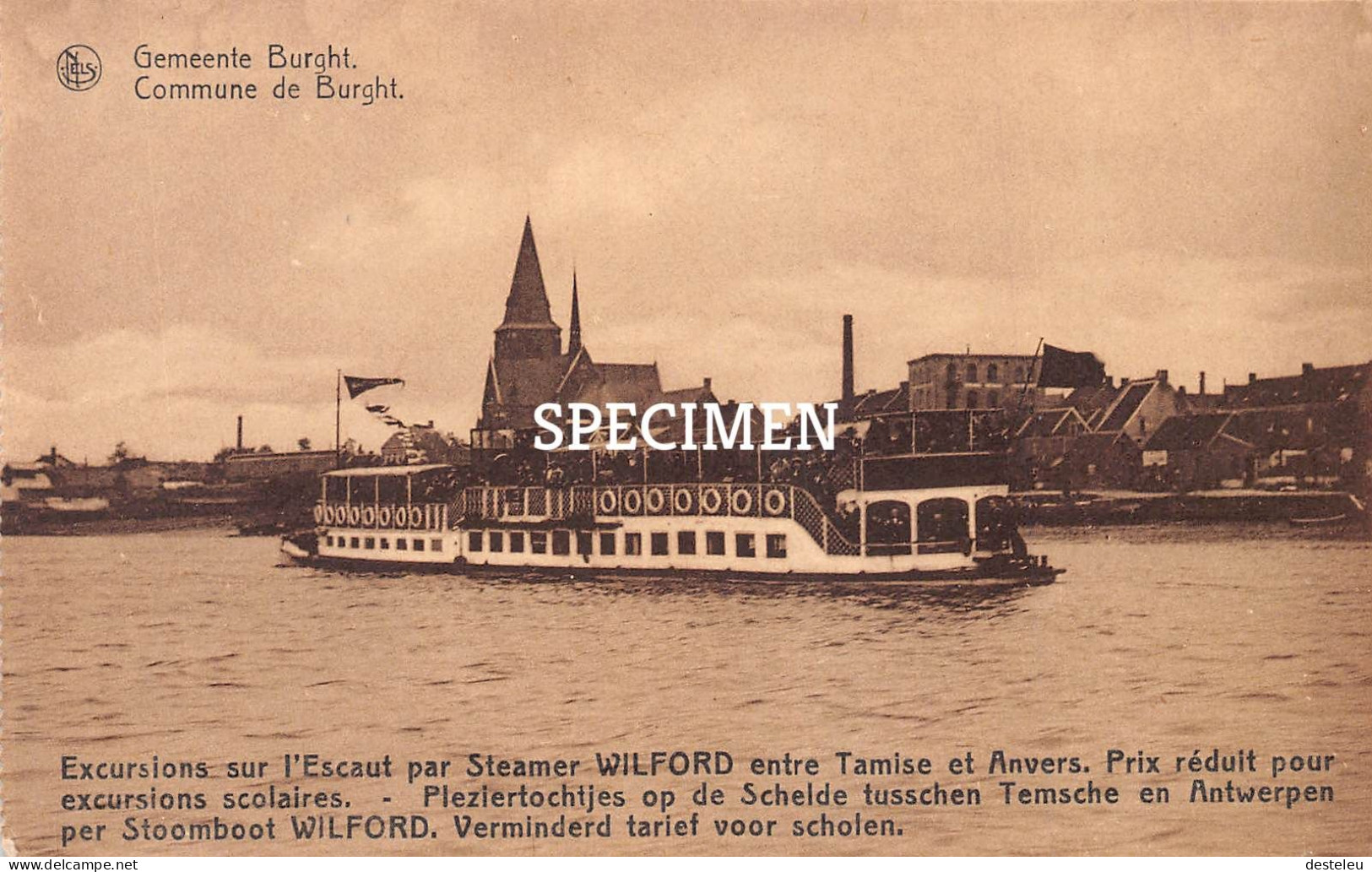 Commune De Burght - Gemeente Burght - Excursions Sur L\'Escaut Par Steamer Wilford Entre Tamise Et Anvers - Temsche - Zwijndrecht