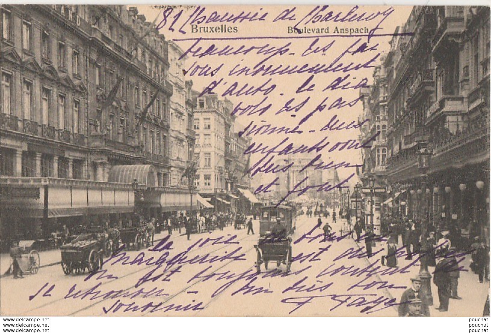L14- BRUXELLES -  BOULEVARD ANSPACH   - (OBLITERATION DE 1907 - 2 SCANS) - Lanen, Boulevards