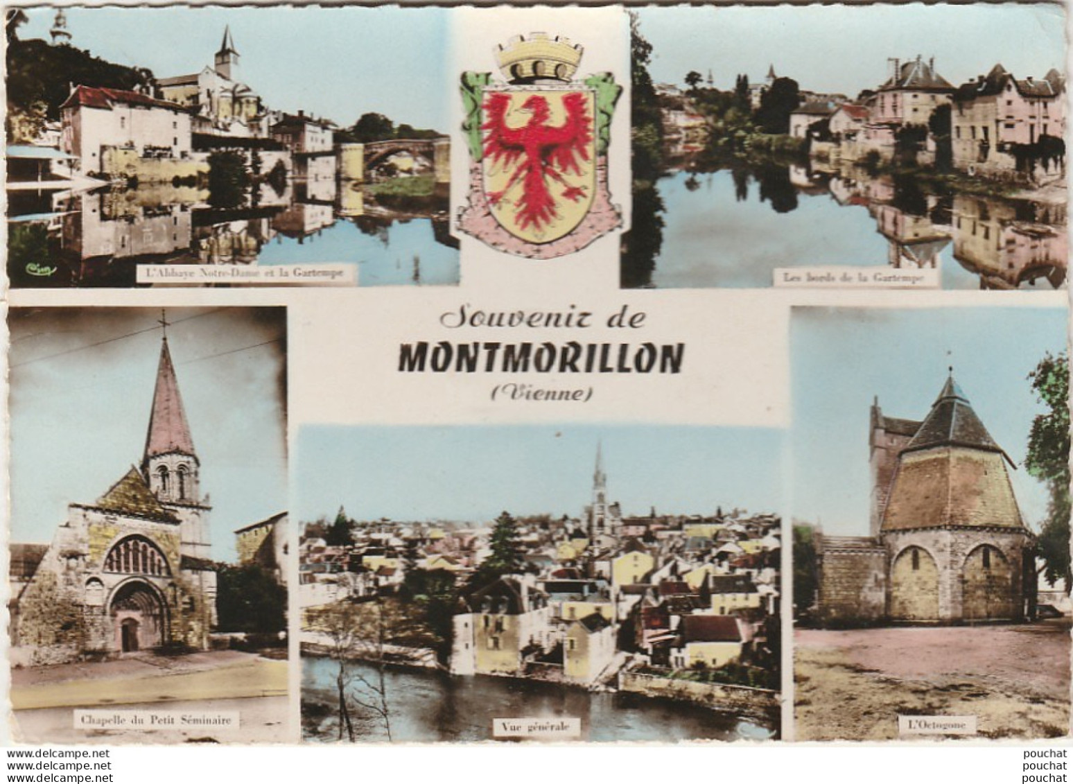 L26-86) MONTMORILLON (VIENNE) SOUVENIR - MULTIVUES - (OBLITERATION E 1958 - 2 SCANS) - Montmorillon