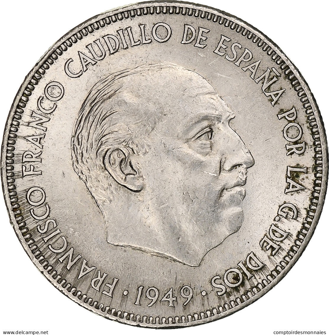 Espagne, Francisco Franco, Caudillo, 5 Pesetas, 1950, Madrid, Nickel, SUP - 5 Pesetas