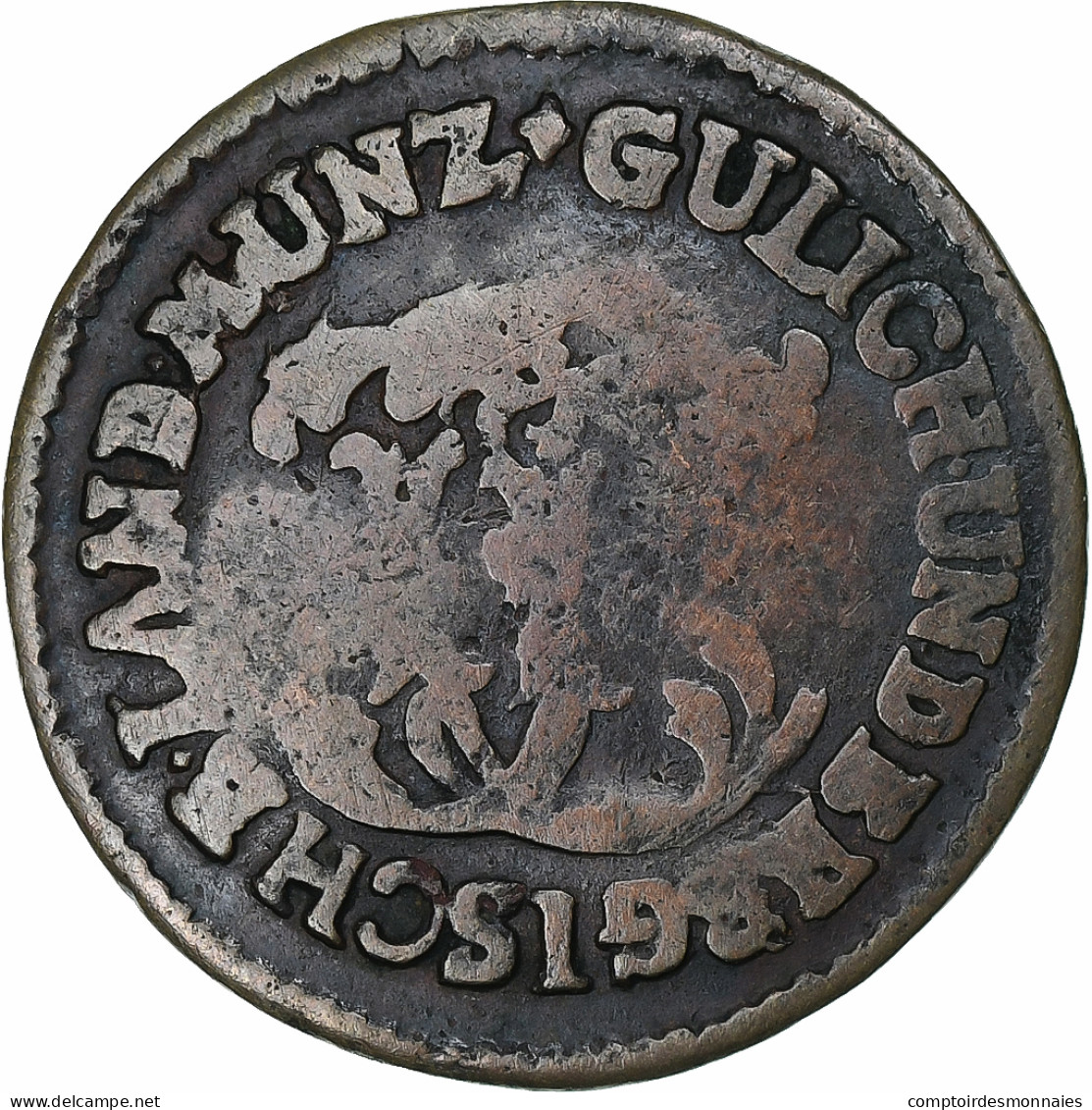 Etats Allemands, JULICH-BERG, Karl Theodor, 1/4 Stüber, 1785, Cuivre, TB+ - Small Coins & Other Subdivisions