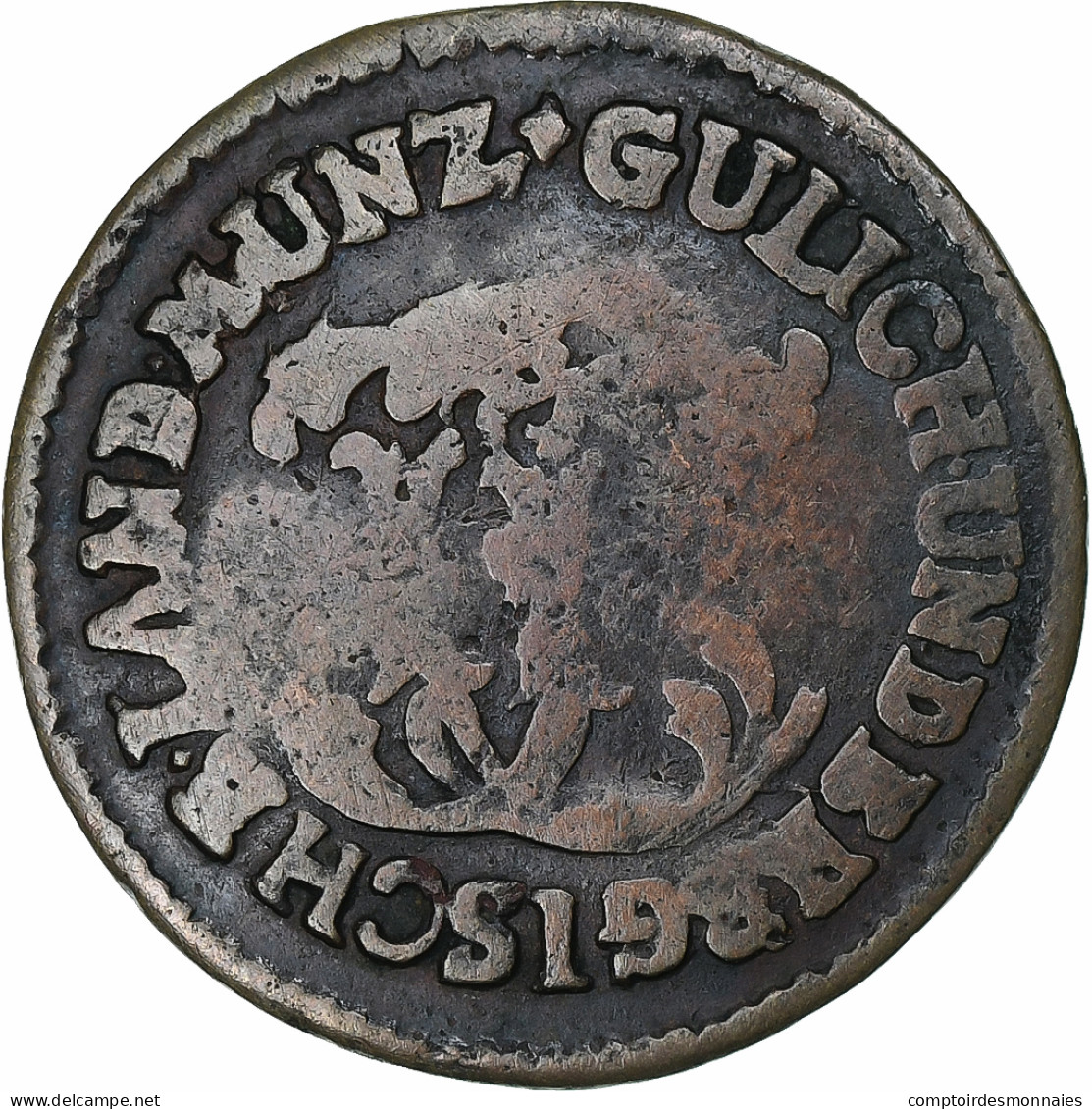 Etats Allemands, JULICH-BERG, Karl Theodor, 1/4 Stüber, 1785, Cuivre, TB+ - Monedas Pequeñas & Otras Subdivisiones