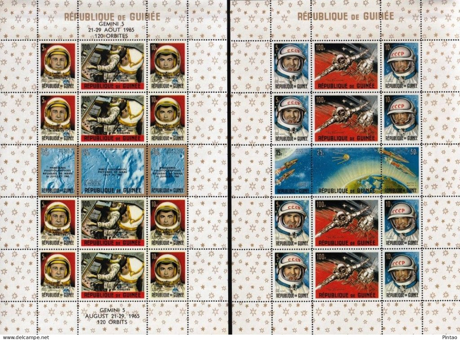 WW14042- REPÚBLICA DA GUINÉ 1965- MNH (ESPAÇO)_ 2 SHEETS - Guinea (1958-...)