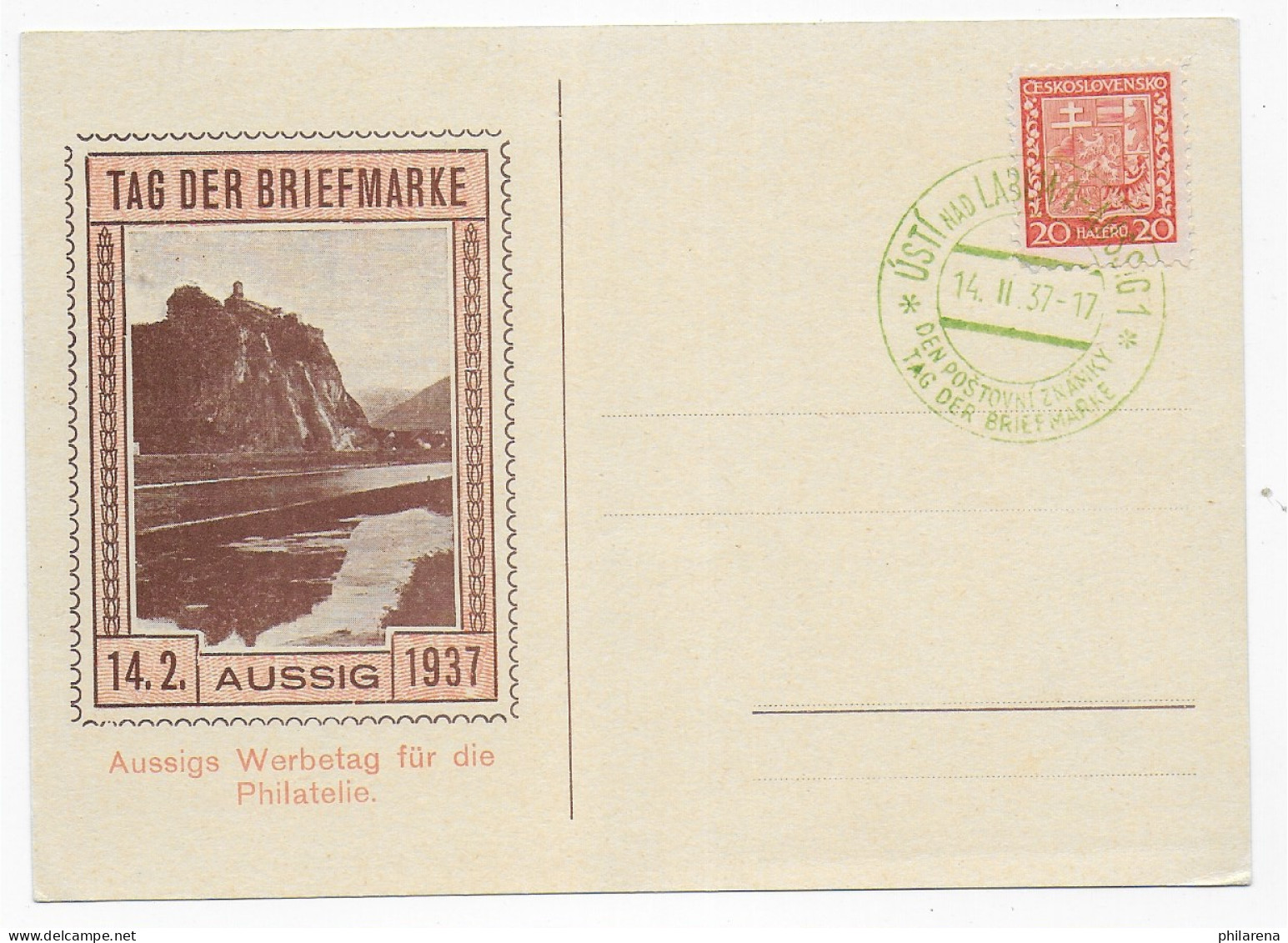 Tag Der Briefmarke, Aussig, 1937 - Sonstige & Ohne Zuordnung