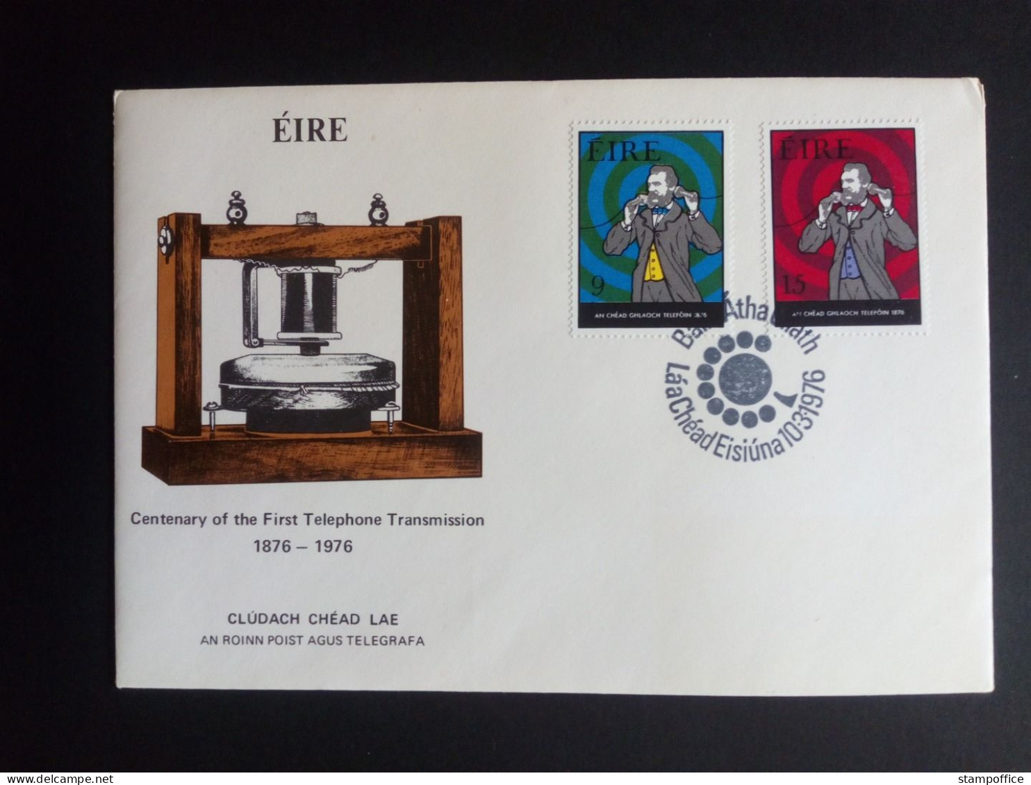 IRLAND MI-NR. 338-339 FDC 100 JAHRE TELEPHON 1976 - FDC