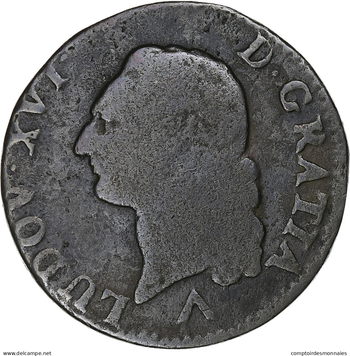 France, Louis XVI, Sol, 1783, Lille, Cuivre, B+, Gadoury:350, KM:578.16 - 1774-1791 Luigi XVI