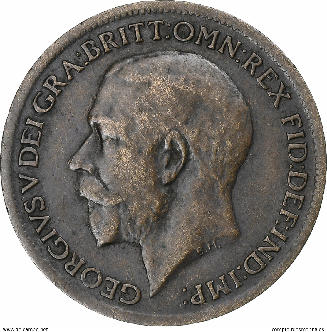 Grande-Bretagne, George V, Farthing, 1917, Londres, Bronze, TTB, KM:808.1 - B. 1 Farthing