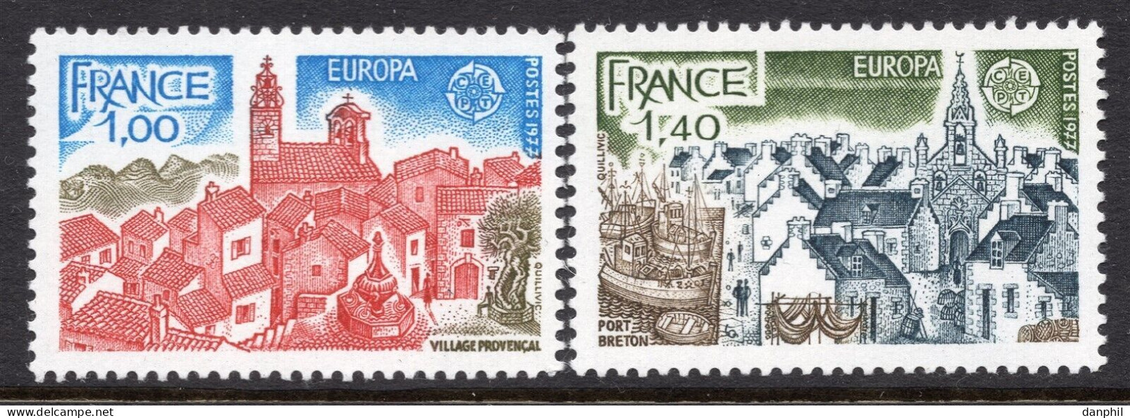 France 1977 Europa CEPT (**) Mi 2024-25- M€1,50; Y&T 1928-29 €1,50 - 1977