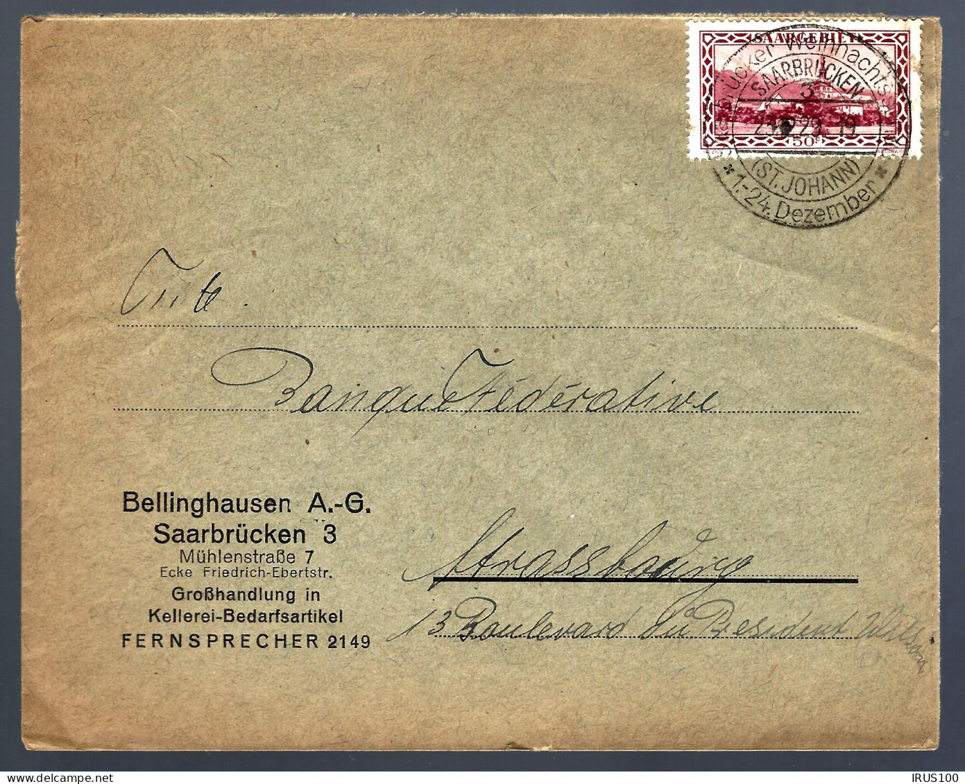 SAARBRÛCKER WEIHNACHSTSSCHAU - 1929 - 1-24 DÉCEMBRE - Storia Postale