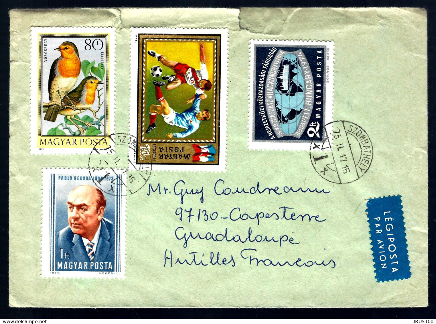 LETTRE EN PROVENANCE DE HONGRIE - THÈME: FOOTBALL - OISEAUX - PAR AVION - Covers & Documents