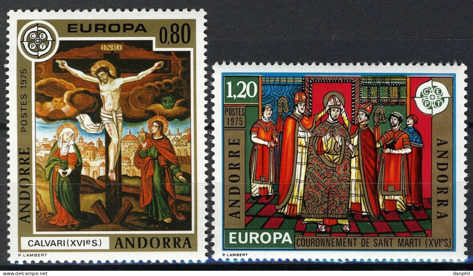 Andorra Fr 1975 Europa CEPT (**) Mi 264-65 - M€10,-; Y&T 243-44 - €18,50 - Quadri