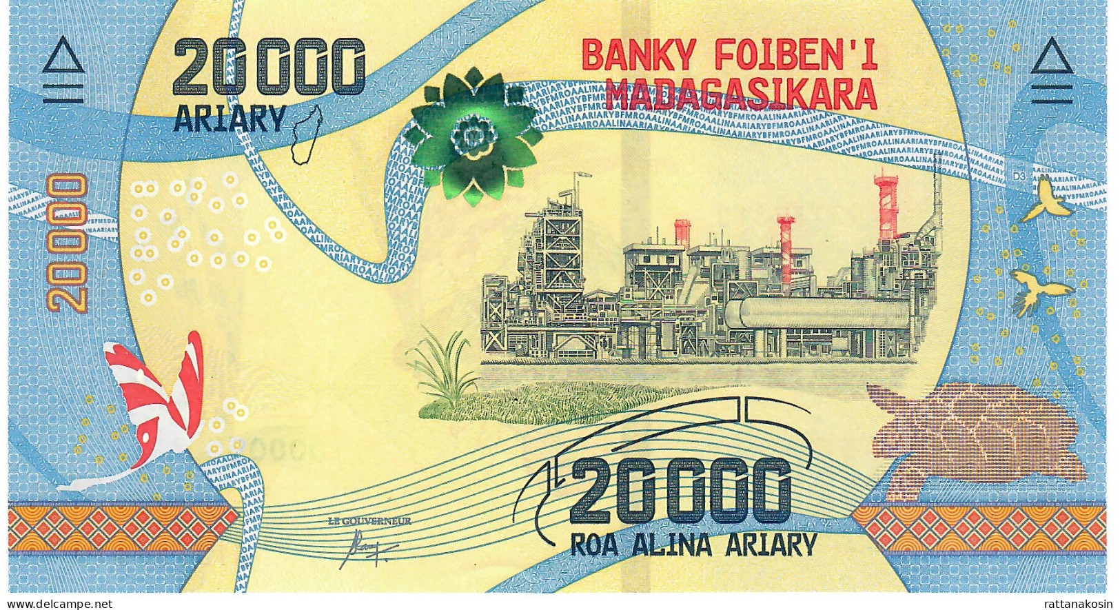 MADAGASCAR P104a 20000  Or 20.000 ARIARY 2017 #A  FIRST PREFIX  Signature 7 UNC. - Madagascar