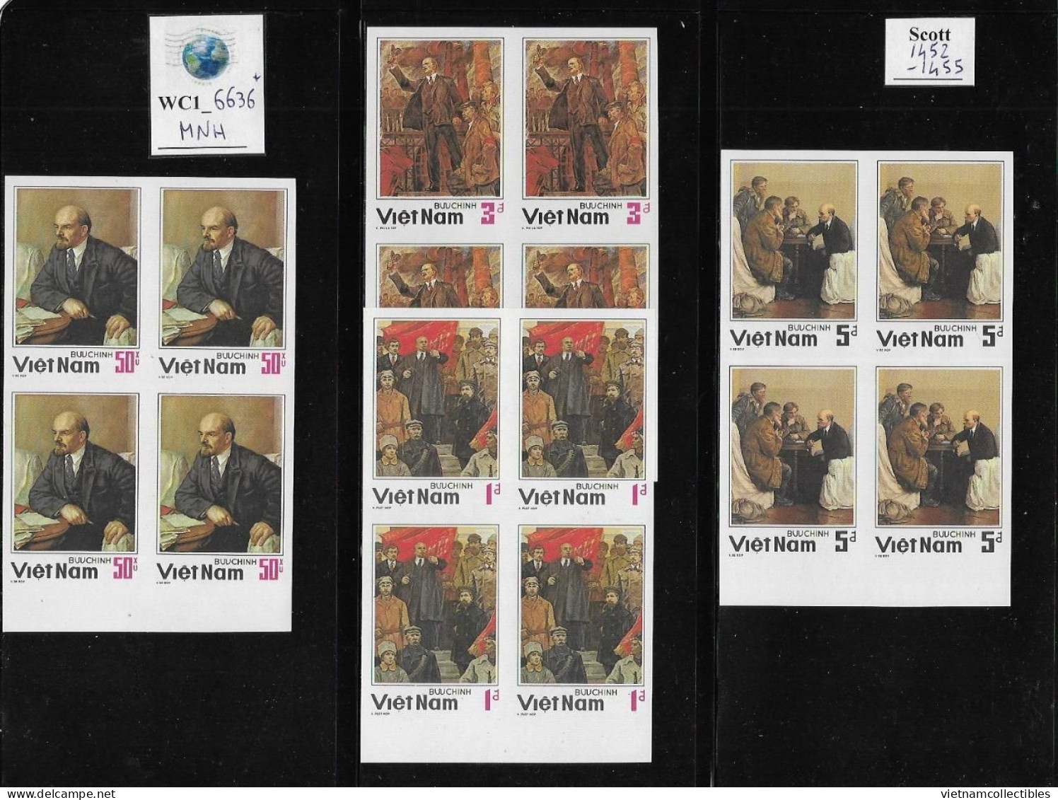 Blocks 4 Of Vietnam Viet Nam MNH Imperf Stamps 1984 : 60th Death Anniversary Of Lenin (Ms454) - Vietnam