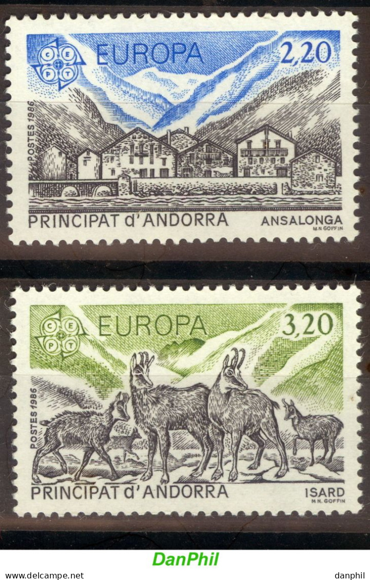 Andorra Fr 1986 Europa CEPT (**) Mint, Mi 369-70 - M€8,50; Y&T 348-49 Cote €9,- - Neufs