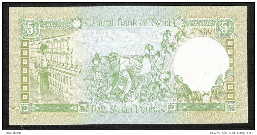 SYRIE SYRIA  P100d   5  POUNDS   1988    UNC. - Siria