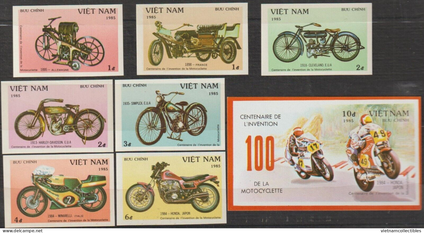 Vietnam Viet Nam MNH Imperf Stamps & Souvenir Sheet 1985 : Centenary Of Motorbike (Ms467) - Vietnam