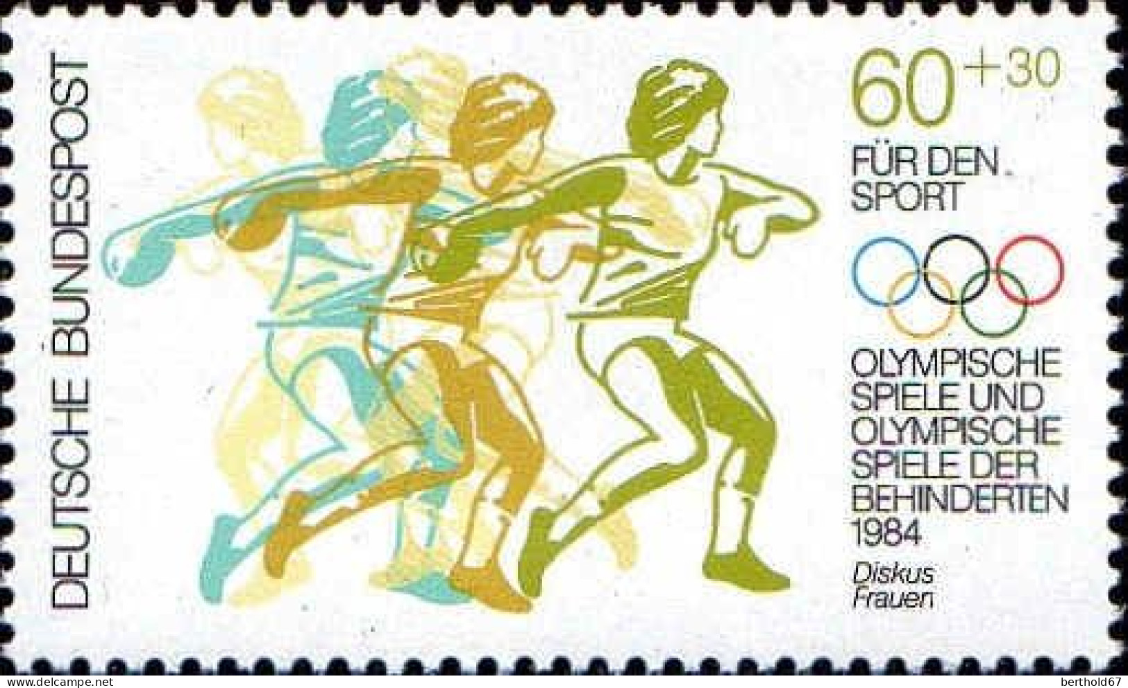 RFA Poste N** Yv:1038/1040 Für Den Sport Disque Gymnastique & Voile (Thème) - Sommer 1984: Los Angeles