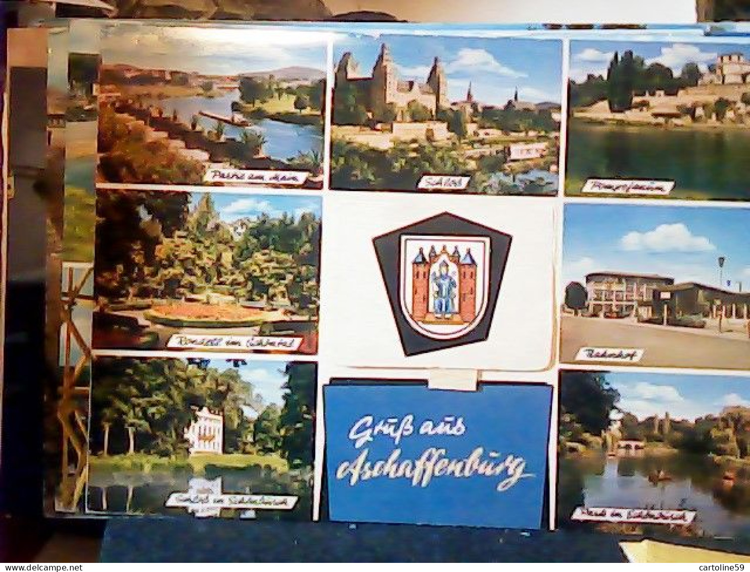 GERMANY Gruss Aus Aschaffenburg Am Main Mehrbildkarte VALIGETTA MULTI VEDUTE  VB1964 JV6035 - Aschaffenburg