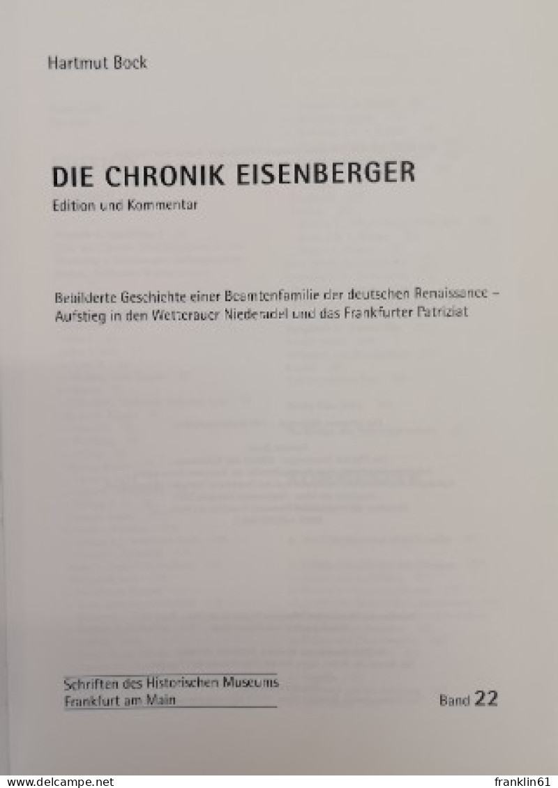 Die Chronik Eisenberger. Edition Und Kommentar. - 4. 1789-1914
