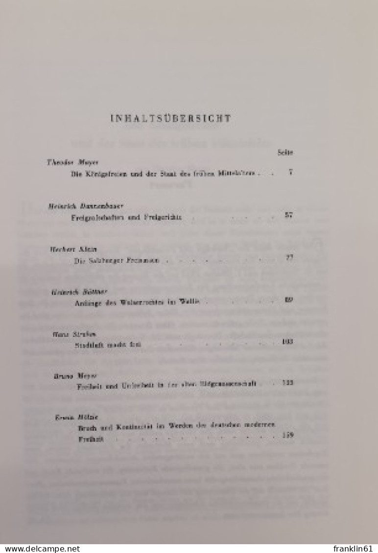 Das Problem Der Freiheit In Der Deutschen Und Schweizerischen Geschichte. - 4. 1789-1914