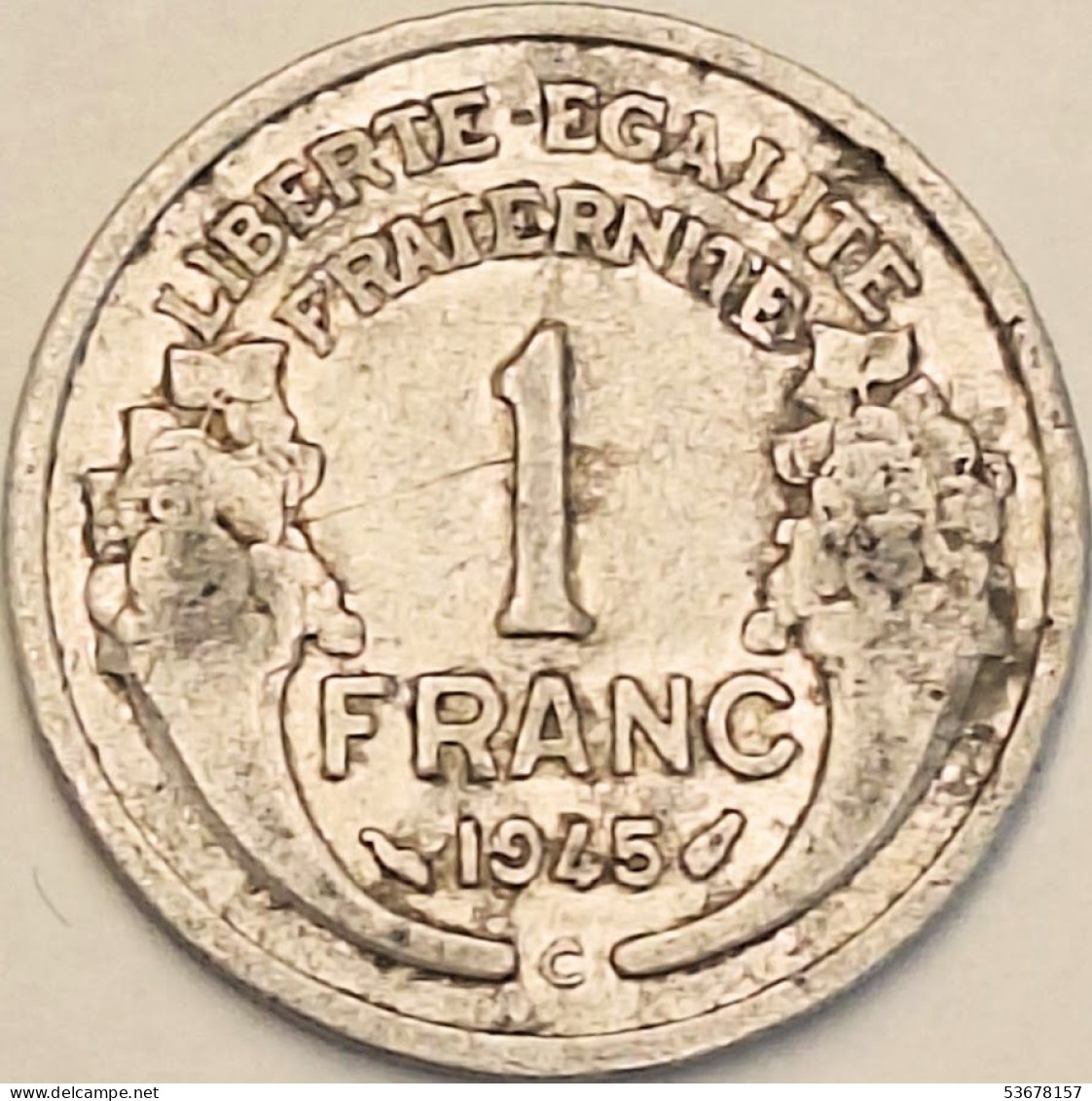 France - Franc 1945 C, KM# 885a.3 (#4092) - 1 Franc