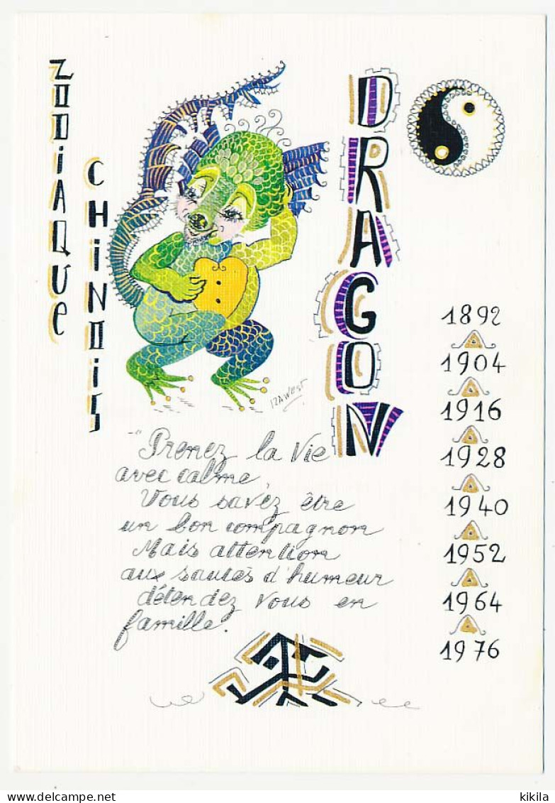 CPSM / CPM 10.5 X 15 Signe Du Zodiaque Chinois Astrologie Horoscope DRAGON Illustrateur Isa West 1892-1904-1916-1928- * - Astrología