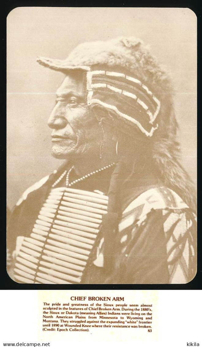 CPSM / CPM 11.1 X 16,1 Etats Unis USA Indien Sioux CHIEF BROKEN ARM  (légende En Photo) Old West Collectors Series - Altri & Non Classificati