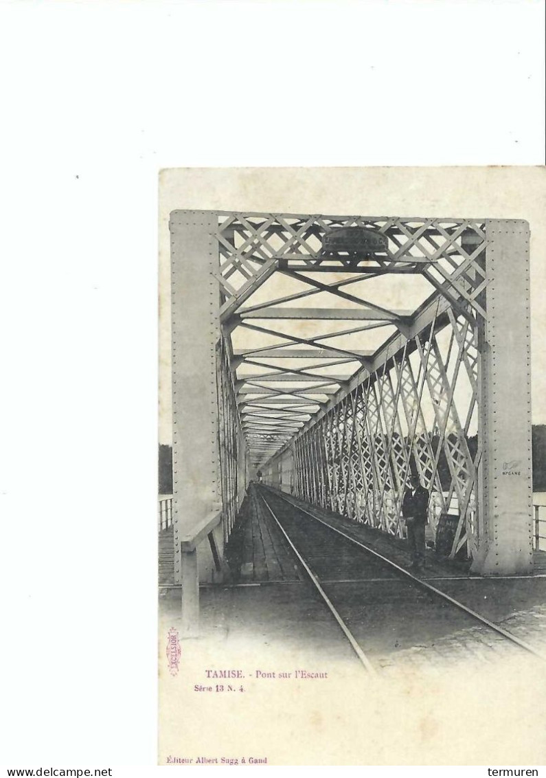 Temse :brug Over De Schelde  Verstuurd 1902 - Temse