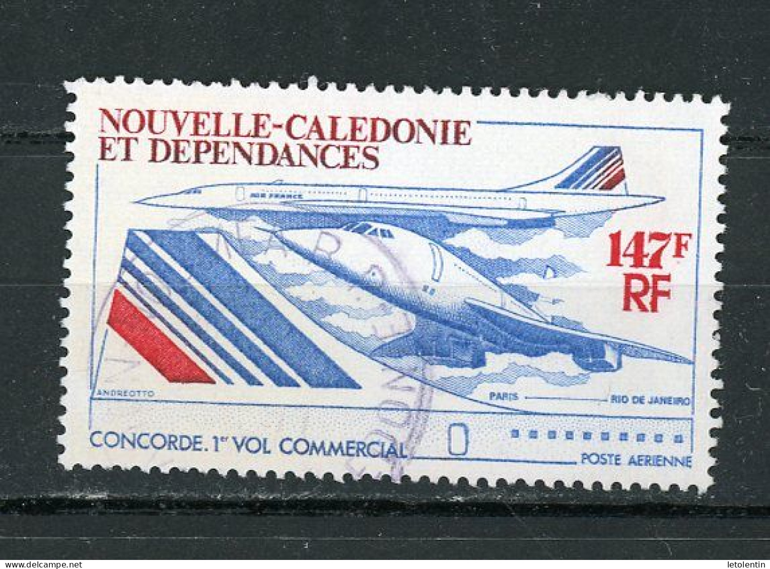 NOUVELLE CALÉDONIE : CONCORDE - POSTE AÉRIENNE N° Yvert 169 Obli. - Gebraucht