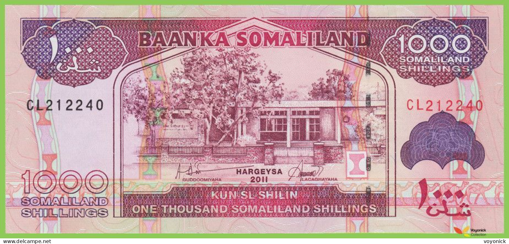 Voyo  SOMALIA (SOMALILAND) 1000 Somaliland Shillings 2011 P20a B123a CL UNC - Somalia