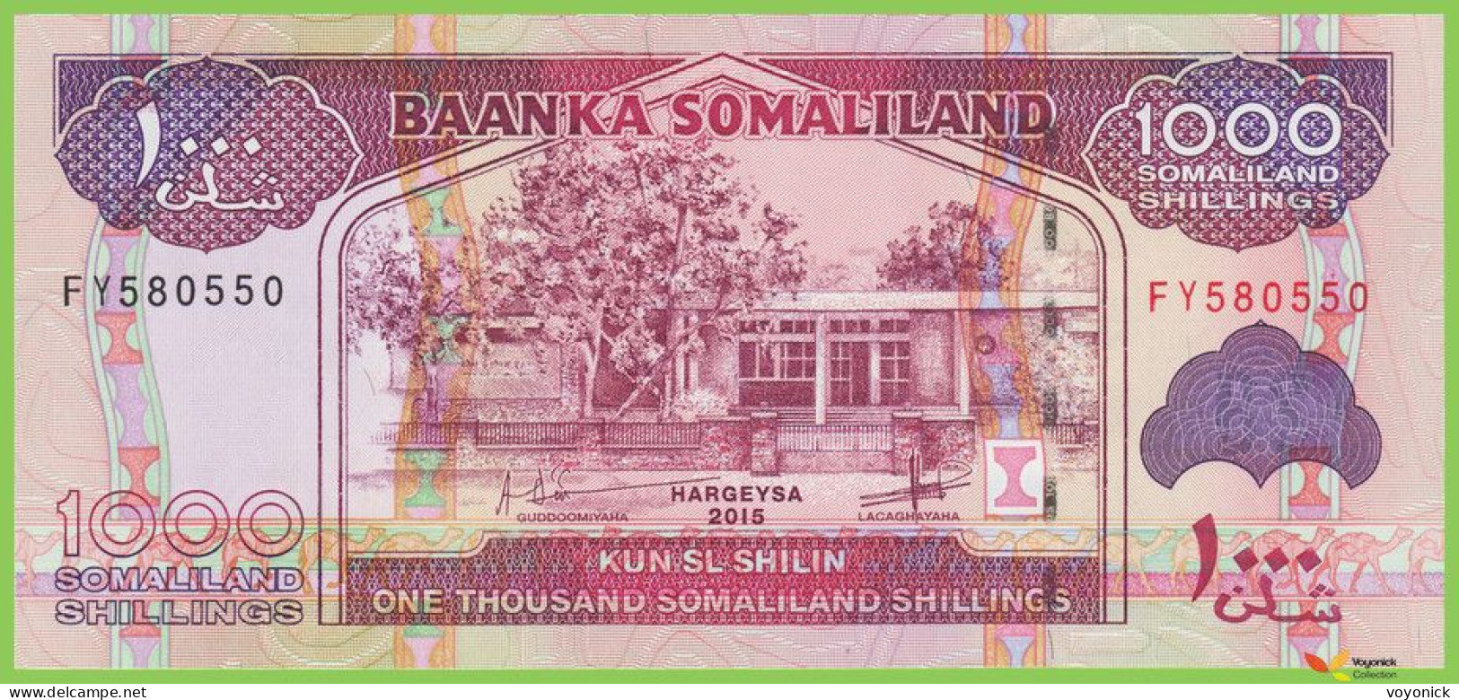 Voyo  SOMALIA (SOMALILAND) 1000 Somaliland Shillings 2015 P20d B123d FY UNC - Somalië