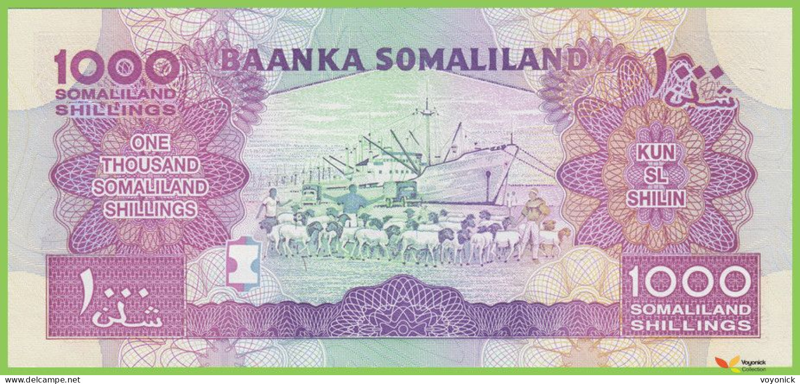 Voyo  SOMALIA (SOMALILAND) 1000 Somaliland Shillings 2015 P20d B123d FY UNC - Somalie