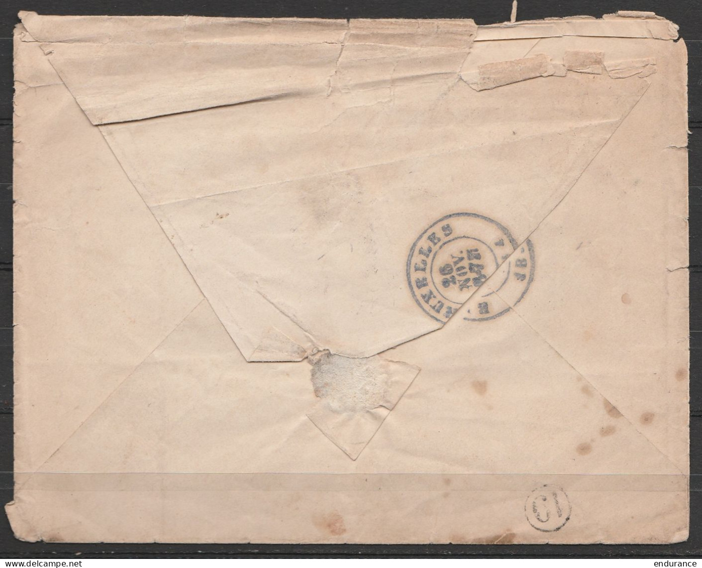 LSC Affr. N°6 X3 (dont Un Paire Vert.) P76 Càd LOUVAIN /25 NOV 1854 Pour Avocat à BRUXELLES (tarif Normal = 20c, Pas 30c - 1851-1857 Medaglioni (6/8)