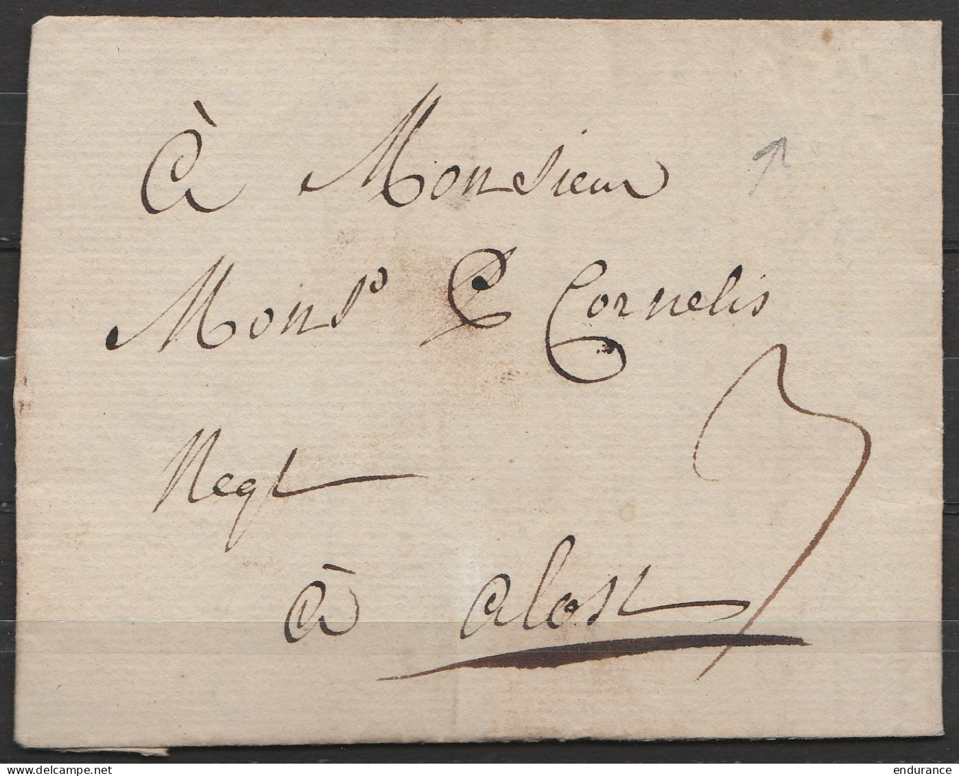 L. Datée 12 Mai 1785 Pour ALOST - Griffe "ATH" En Creux - Port 3 - 1714-1794 (Oesterreichische Niederlande)