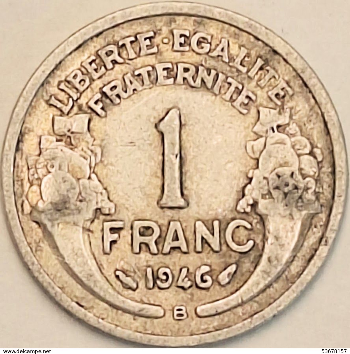 France - Franc 1946 B, KM# 885a.2 (#4093) - 1 Franc