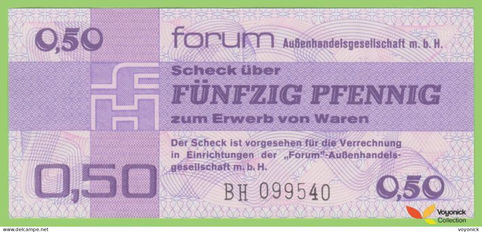 Voyo GERMANY (DDR) 50 Pfennig 1979 PFX1 Ro367a BH UNC Forum - [14] Forum-Aussenhandelsgesellschaft MBH