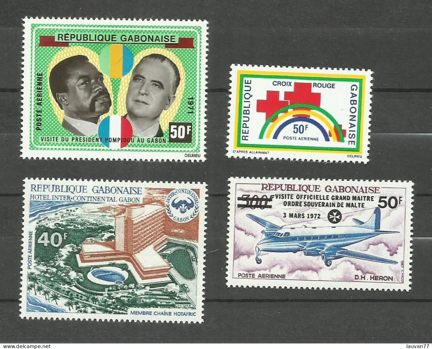 Gabon POSTE AERIENNE N°107, 111, 127, 128 Neufs** Cote 5.65€ - Gabun (1960-...)