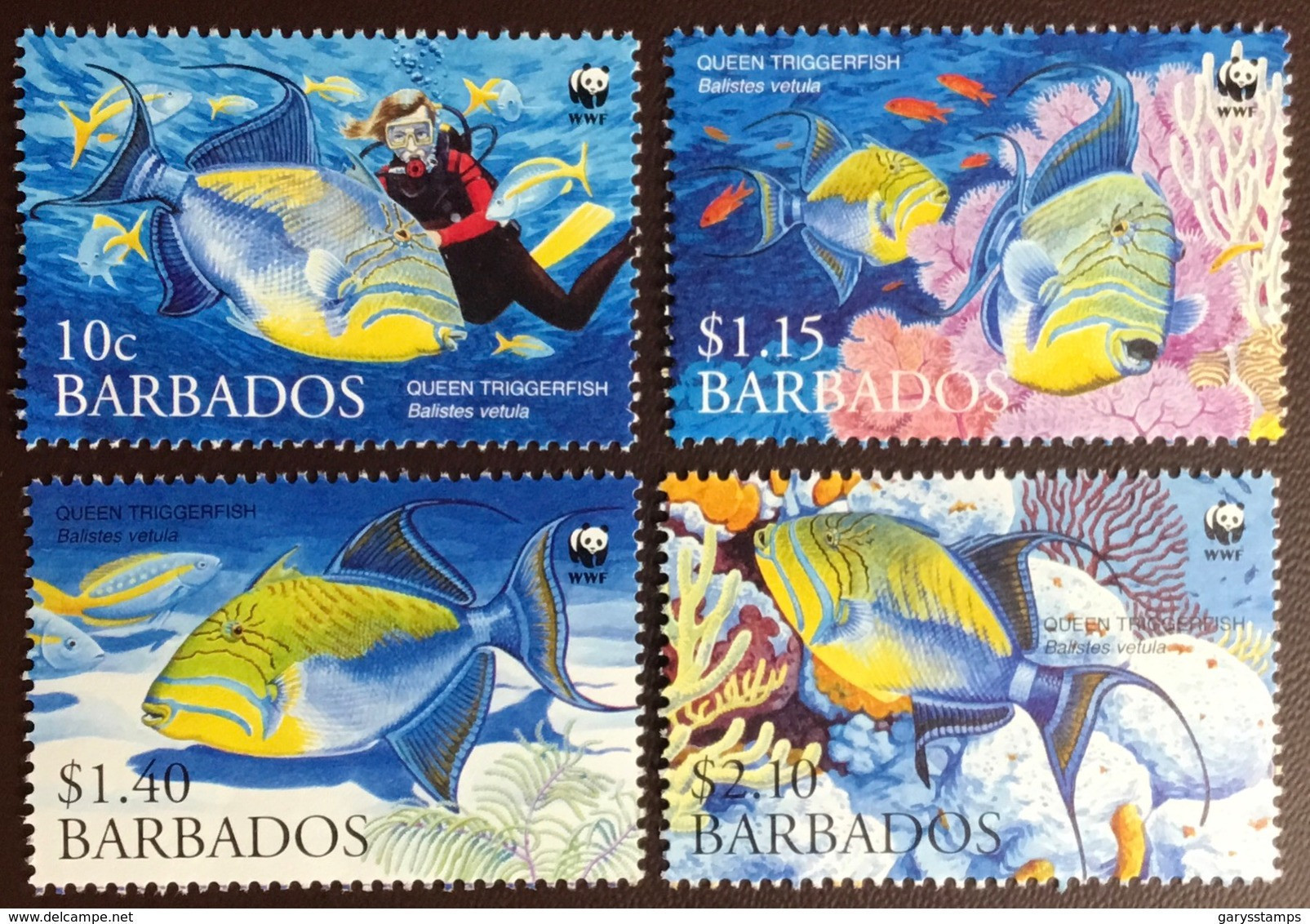 Barbados 2006 WWF Triggerfish Marine Life MNH - Fishes