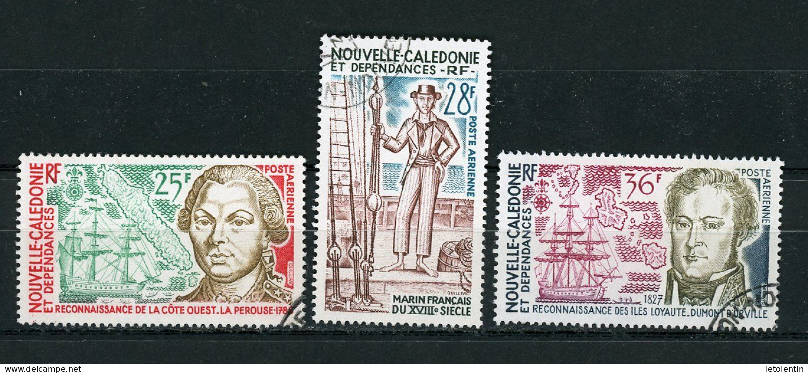 NOUVELLE-CALEDONIE RF - ANNI DE LA DECOUVERTE DE L'ILE - P.A. - N°Yt 155+156+158 Obli. - Used Stamps