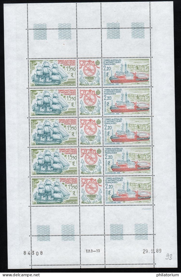 TAAF, **,  Yv PA 113 A (112, 113), Mi 268, 269, SG 268a, Feuille Entière - Hojas Bloque