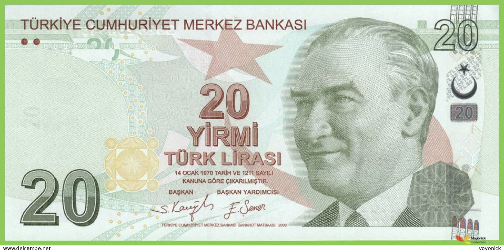 Voyo TURKEY 20 Lirasi 2009(2022) P224f B302f G025 UNC - Turkije