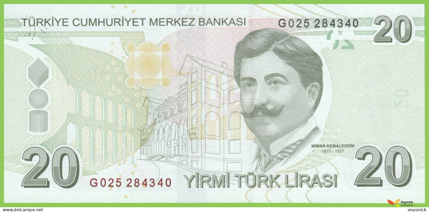 Voyo TURKEY 20 Lirasi 2009(2022) P224f B302f G025 UNC - Turkije