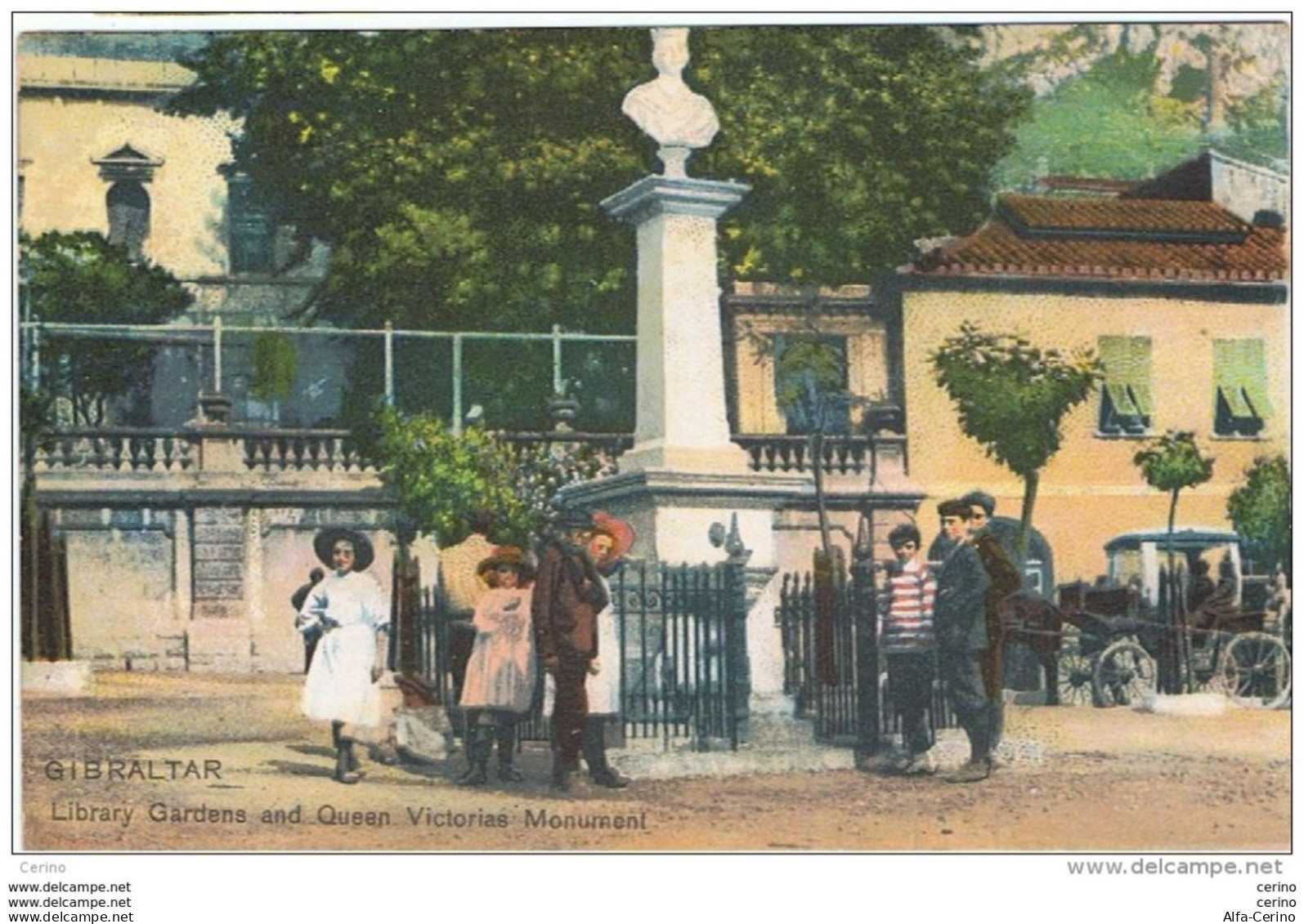 GIBRALTAR:  LIBRARY  GARDENS  AND  QUEEN  VICTORIAS  MONUMENT  -  FP - Gibraltar