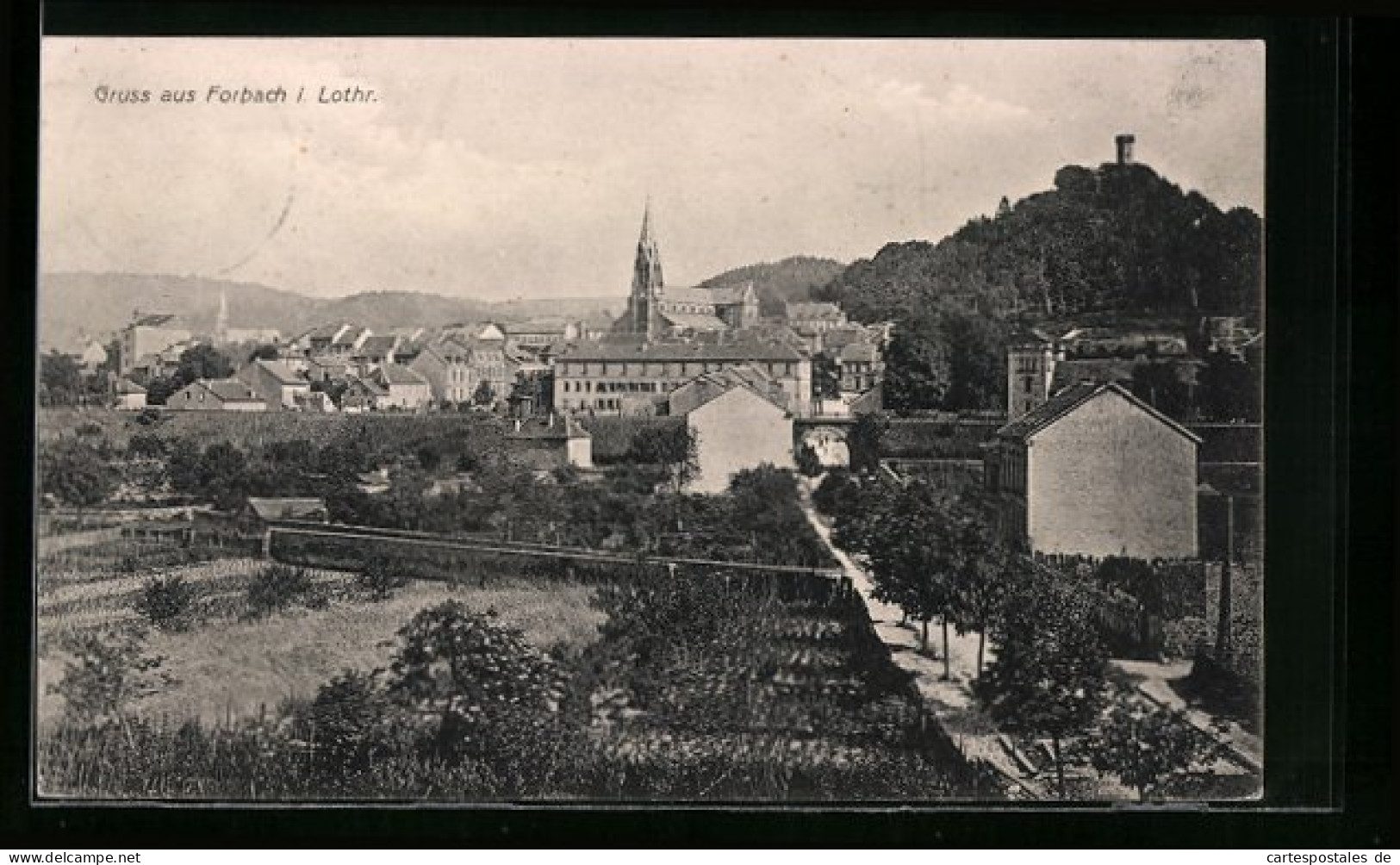 CPA Forbach /Lothr., Vue Générale Avec Le Jardin Et Bergen  - Forbach