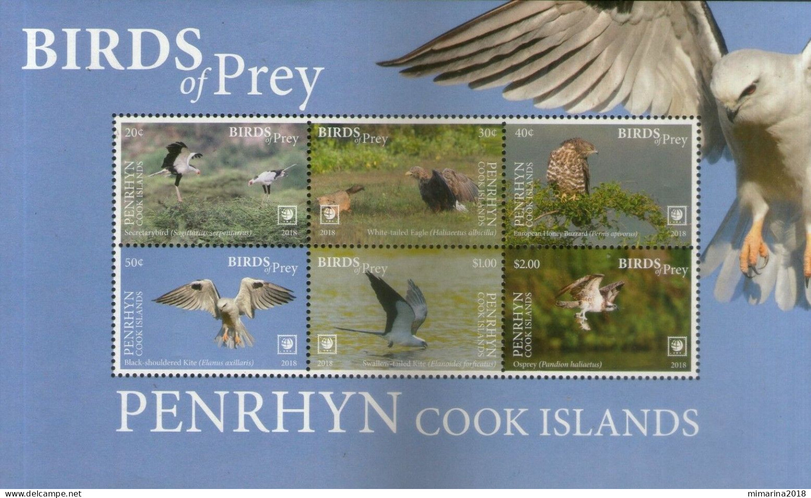 PENRHYN  2018  MNH  "BIRDS OF PREY" - Aigles & Rapaces Diurnes