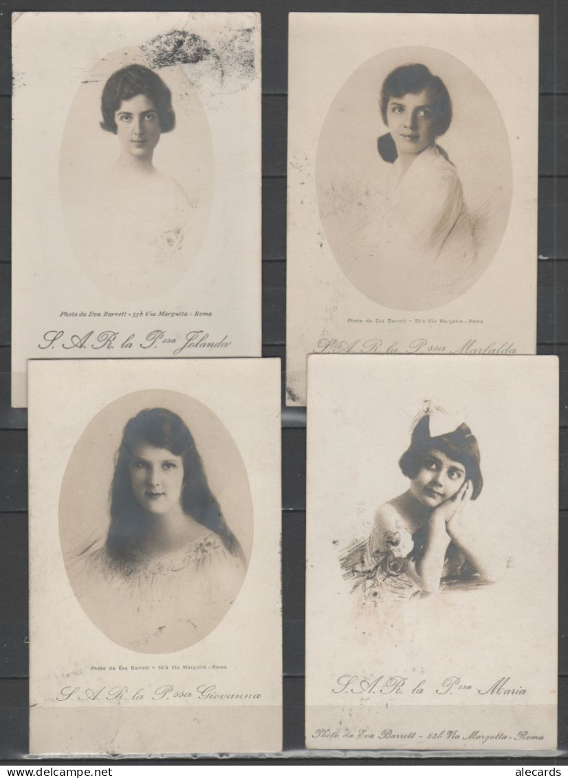 Savoia - Principesse Di Casa Savoia: Jolanda, Mafalda, Giovanna E Maria (4 Cartoline) - Königshäuser