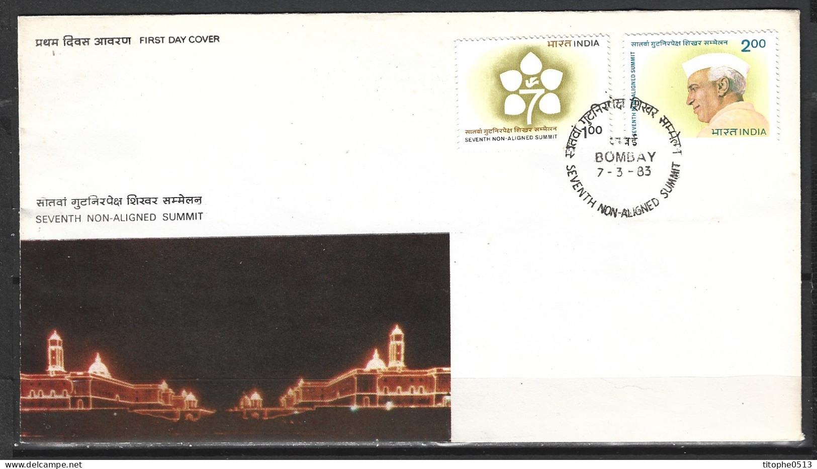 INDE. N°755-6 De 1983 Sur Enveloppe 1er Jour. Sommet Des Pays Non-alignés/Nehru. - FDC