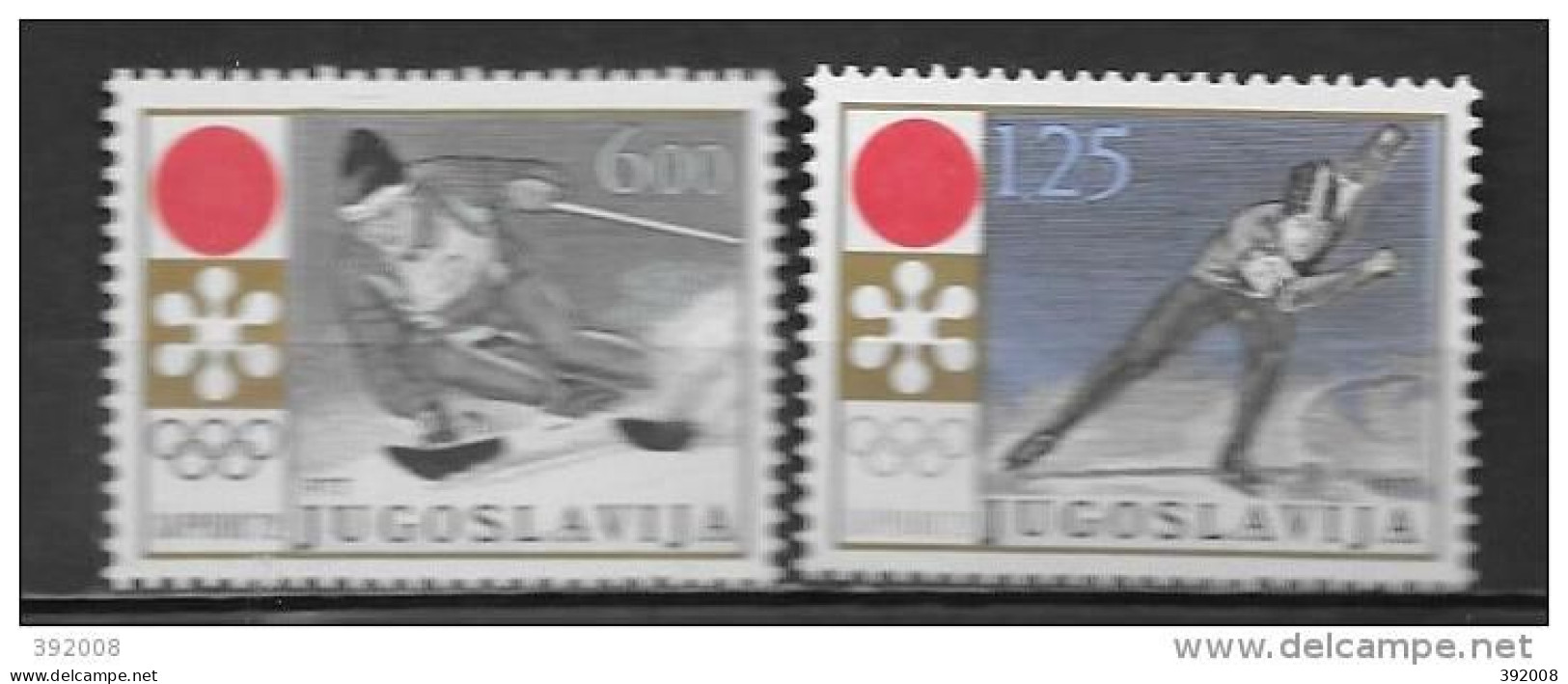 YOUGOSLAVIE - N° 1331 à 1332**MNH - Inverno1972: Sapporo