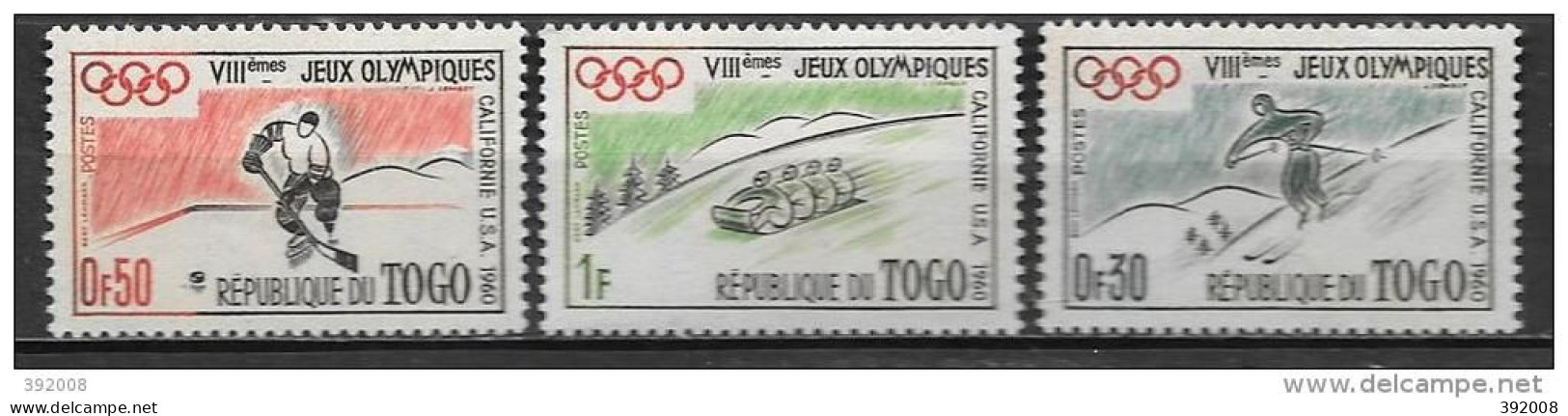 TOGO - N° 300 à 302**MNH - Inverno1960: Squaw Valley