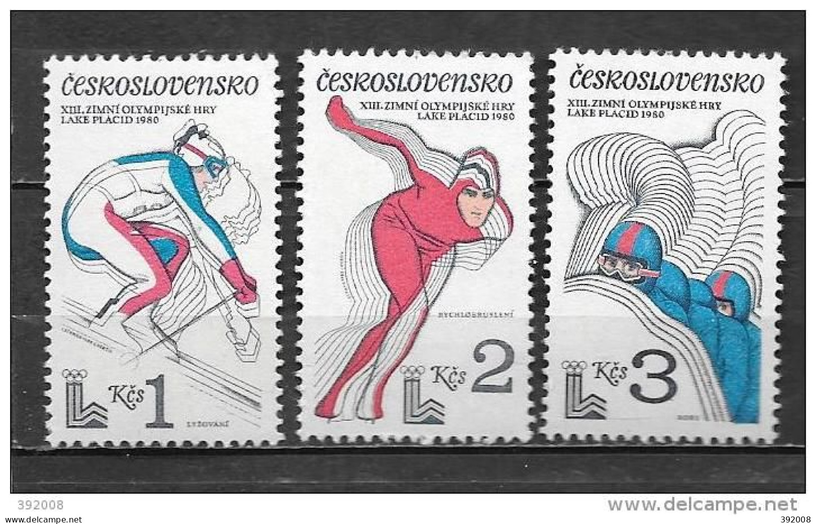 TCHECOSLOVAQUIE - N° 2368 à 2370**MNH - Invierno 1980: Lake Placid